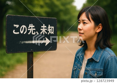 選択と言葉の標識イメージ素材 迷い・進む・決断・人生の分かれ道に 選択と言葉の標識イメージ素材 迷い・進む・決断・人生の分かれ道に 128723949