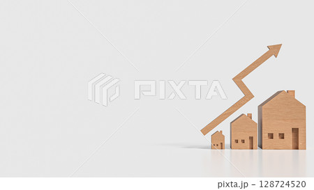 The House and Arrow up for Business concept 3d Rendering. 128724520