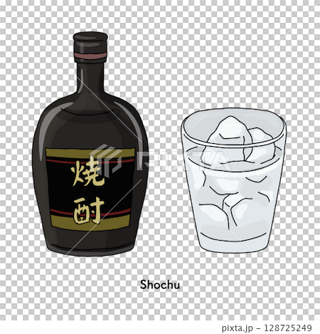 Miyazaki_Shochu line drawing illustration 128725249