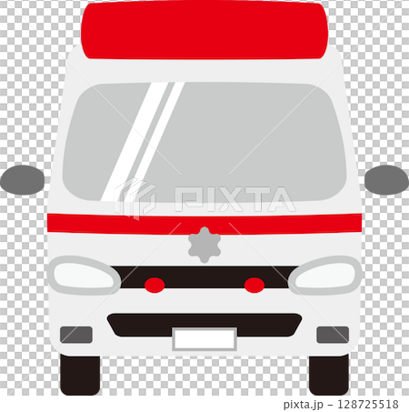 救護車前方的簡單插畫素材 128725518