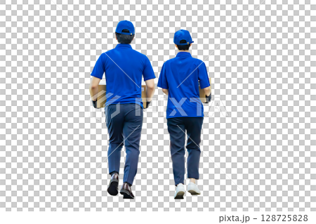 The back view of a group of male and female workers carrying luggage. A transparent full-body photo PNG precisely cut by hand The back view of a group of male and female workers carrying luggage. A transparent full-body photo PNG precisely cut by hand 128725828