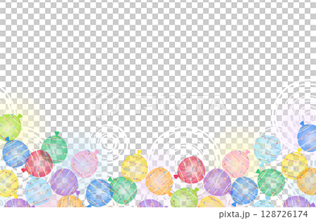 ふんわり水風船 フレーム ハーフ カラフル ふんわり水風船 フレーム ハーフ カラフル 128726174