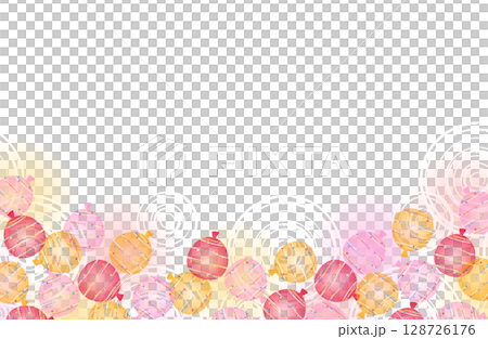 ふんわり水風船 フレーム ハーフ ピンク 128726176