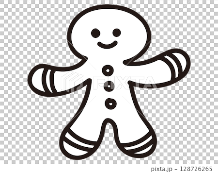薑餅的簡單線條畫 128726265