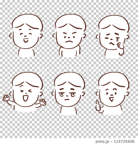Men of various expressions 128726806