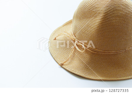 brown hat isolated on white background, vintage cloth style brown hat isolated on white background, vintage cloth style 128727335