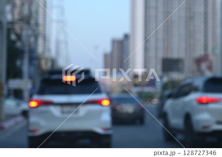 traffic jam in the city, blurred image traffic jam in the city, blurred image 128727346