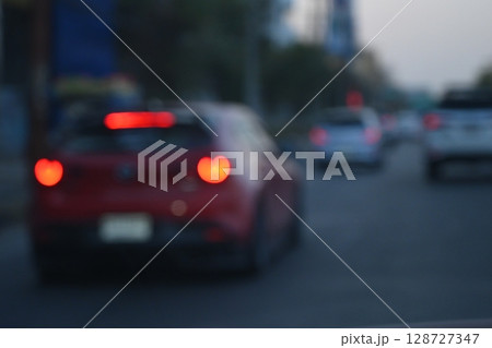 traffic jam in the city, blurred image traffic jam in the city, blurred image 128727347