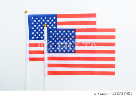 american wave flag texture isolated on white background, USA american wave flag texture isolated on white background, USA 128727405