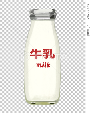 帶有牛奶標誌的牛奶瓶(無蓋) 帶有牛奶標誌的牛奶瓶(無蓋) 128727525