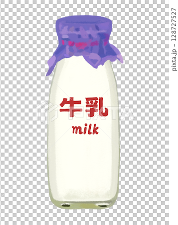 Milk bottle (with lid) milk, with milk logo 128727527