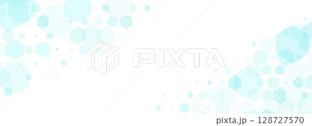 Healthcare abstract hexagon background. Light blue medical wallpaper. Clean geometric backdrop template for clinic banner, innovation concept, science leaflet, medicine business poster. Vector Healthcare abstract hexagon background. Light blue medical wallpaper. Clean geometric backdrop template for clinic banner, innovation concept, science leaflet, medicine business poster. Vector 128727570