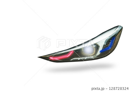 Car headlights separated from the background Car headlights separated from the background 128728324