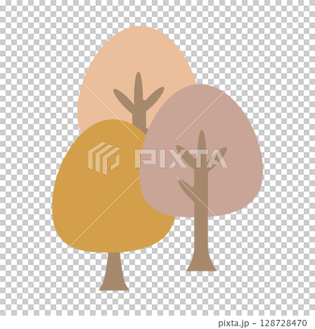 Autumn landscape with autumn leaves illustration 128728470