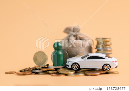 Business car concept growth involves strategic financial management money loan investment bank real estate economic development encourage accountancy save coin buy stack investment economy return 128728475