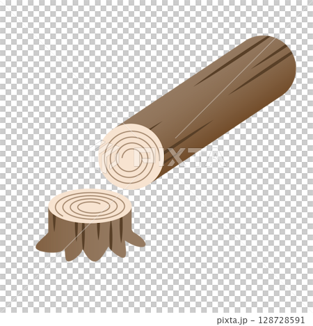 アウトドア・森林デザインに|木の素材セット アウトドア・森林デザインに|木の素材セット 128728591