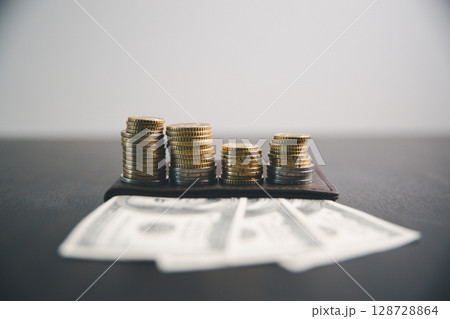 Save invest money in stock coin market, Business growth, financial strategies and banking expertise to income substantial stack of investment capitalize on trade opportunities within economy return. 128728864