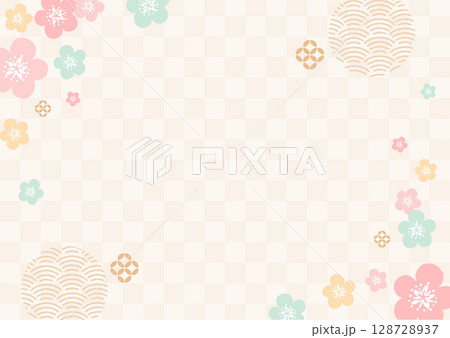 和風背景素材　フレーム 128728937