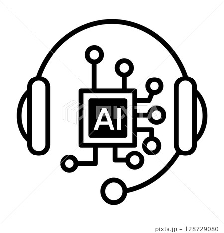 AI技術で顧客対応しているイメージアイコン。 128729080