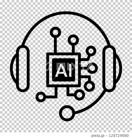AI技術で顧客対応しているイメージアイコン。 128729080