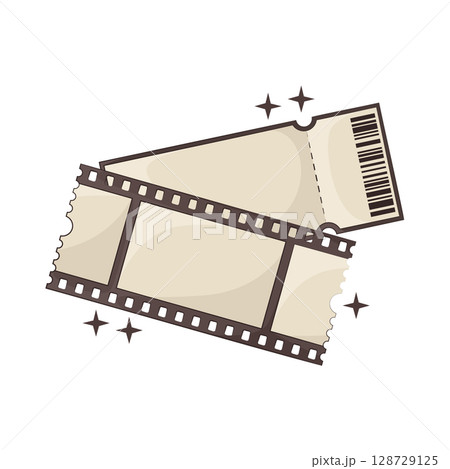 Illustration of Movie Ticket Illustration of Movie Ticket 128729125