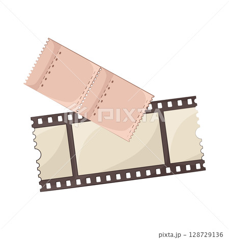 Illustration of Movie Ticket Illustration of Movie Ticket 128729136