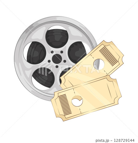 Illustration of Movie Ticket Illustration of Movie Ticket 128729144
