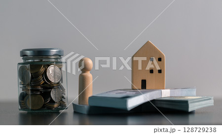 Business home concept involves strategic financial management money coin save bank real estate economic loan investment development growth encourage accountancy buy income stack investment economy Business home concept involves strategic financial management money coin save bank real estate economic loan investment development growth encourage accountancy buy income stack investment economy 128729238