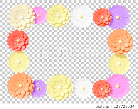 多彩的菊花3DCG透明框架 多彩的菊花3DCG透明框架 128729334