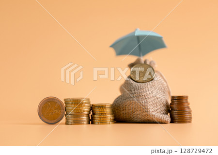 Insurance background money coin concept business protection finance sale financial investment buy automobile purchase loan deal agent rent rental premium assurance save banking tax return calculation 128729472