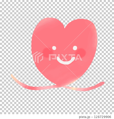 微笑粉紅心形愛 128729906
