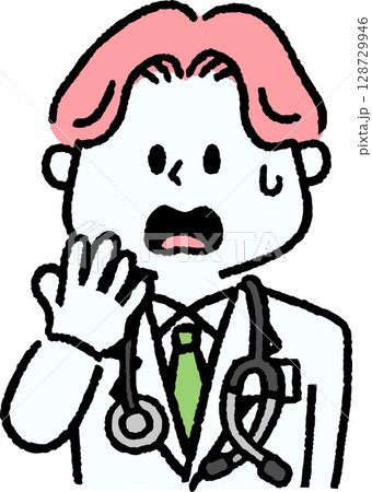 驚いている男性医師 128729946