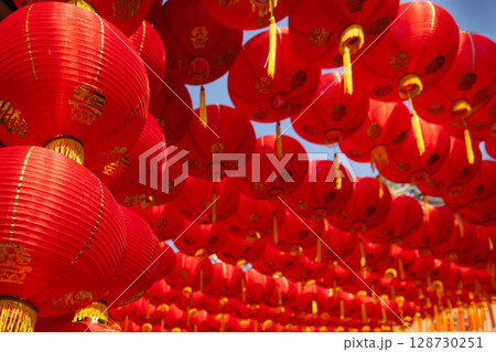Chinese new year lantern in chinatown area. 128730251
