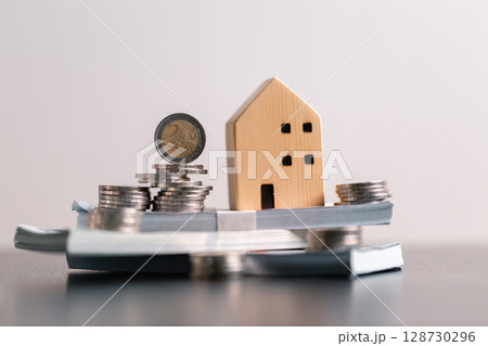 Business home concept involves strategic financial management money coin save bank real estate economic loan investment development growth encourage accountancy buy income stack investment economy Business home concept involves strategic financial management money coin save bank real estate economic loan investment development growth encourage accountancy buy income stack investment economy 128730296