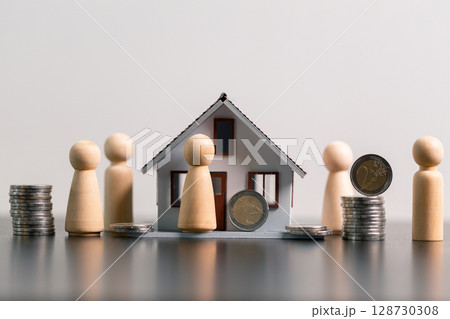 Business home concept involves strategic financial management money coin save bank real estate economic loan investment development growth encourage accountancy buy income stack investment economy Business home concept involves strategic financial management money coin save bank real estate economic loan investment development growth encourage accountancy buy income stack investment economy 128730308