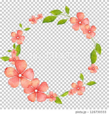 水彩粉紅櫻花插畫框 128730333