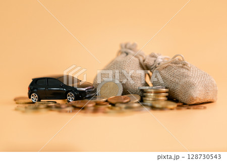 Business car concept growth involves strategic financial management money loan investment bank real estate economic development encourage accountancy save coin buy stack investment economy return 128730543