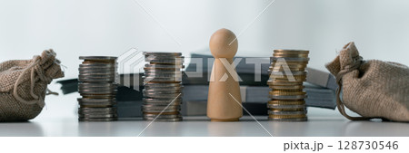 Business save money coin growth concept involves strategic financial management investment loan bank real estate economic development encourage buy income stack investment economy return accountancy Business save money coin growth concept involves strategic financial management investment loan bank real estate economic development encourage buy income stack investment economy return accountancy 128730546