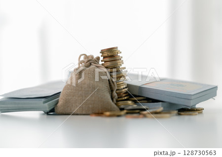 Business save money coin growth concept involves strategic financial management investment loan bank real estate economic development encourage buy income stack investment economy return accountancy Business save money coin growth concept involves strategic financial management investment loan bank real estate economic development encourage buy income stack investment economy return accountancy 128730563