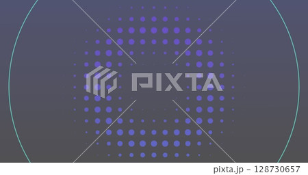 Image of circles and spots over green background 128730657