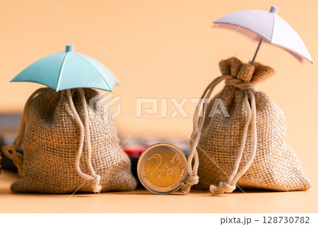 Insurance background money coin concept business protection finance sale financial investment buy automobile purchase loan deal agent rent rental premium assurance save banking tax return calculation 128730782