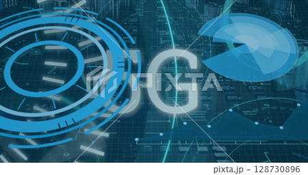 Image of 5g and data processing over servers 128730896