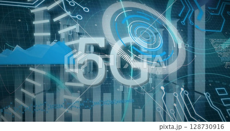 Image of 5g and data processing over servers Image of 5g and data processing over servers 128730916