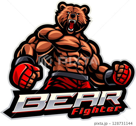 Bear fighter mascot Bear fighter mascot 128731144