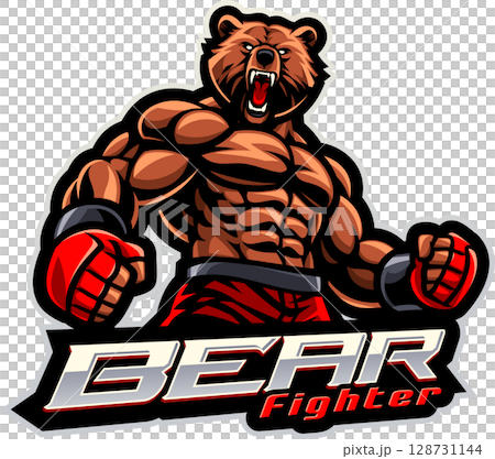 Bear fighter mascot 128731144