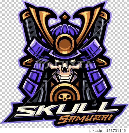 Skull samurai mascot 128731146