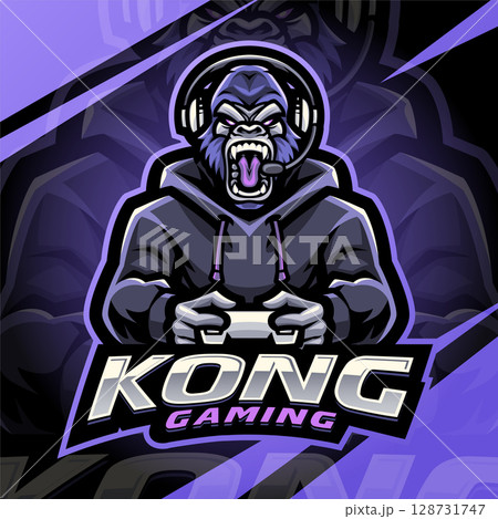 Kong gaming esport mascot logo design 128731747