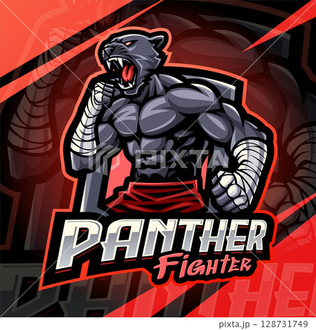 Panther fighter esport mascot logo design Panther fighter esport mascot logo design 128731749