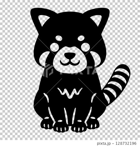 紅貓熊剪影 紅貓熊剪影 128732196