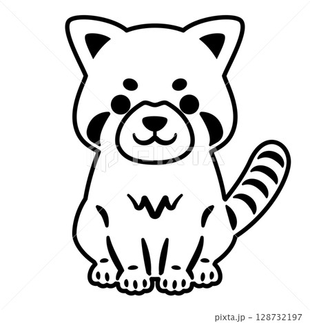 レッサーパンダの線画 128732197